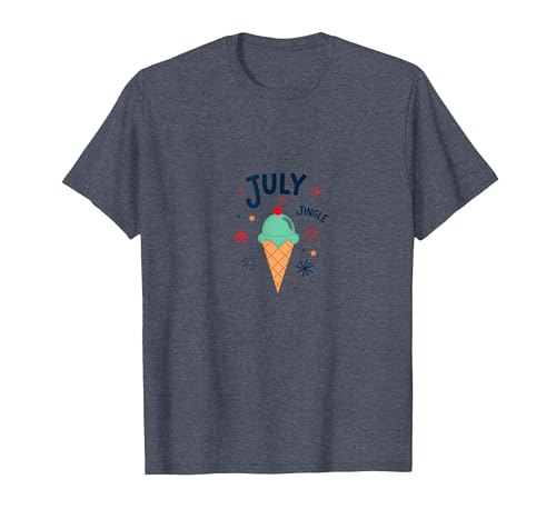 Juli Jingle Eiscreme Feier Sommer, Weihnachten im Juli T-Shirt, Herren, Blau Meliert, 4XL von Generic
