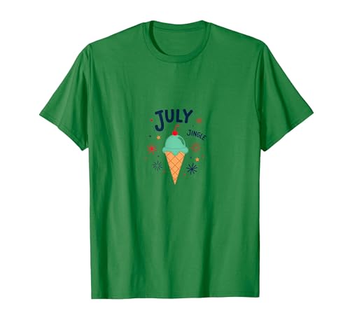 Juli Jingle Eiscreme Feier Sommer, Weihnachten im Juli T-Shirt, Herren, Dunkelgrün, L von Generic