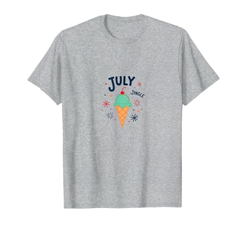 Juli Jingle Eiscreme Feier Sommer, Weihnachten im Juli T-Shirt, Herren, Grau Meliert, M von Generic