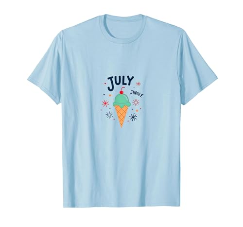 Juli Jingle Eiscreme Feier Sommer, Weihnachten im Juli T-Shirt, Herren, Himmelblau, M von Generic