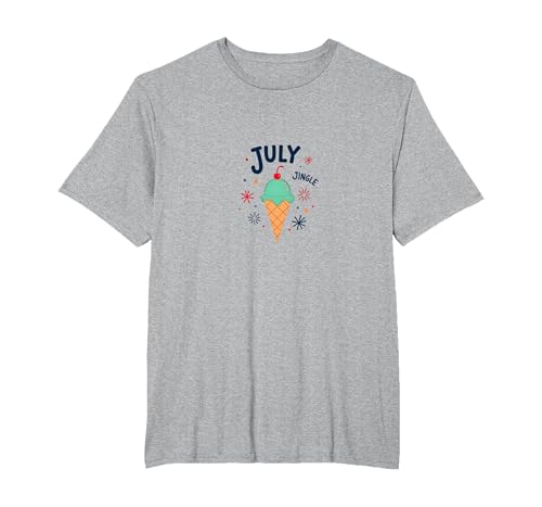 Juli Jingle Eiscreme Feier Sommer, Weihnachten im Juli T-Shirt, Herren Große Größen, Grau Meliert, 5X Tall von Generic