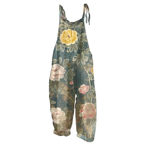 Jumpsuit Damen Elegant Festlich Casual Loose Fit Latzhose Damen Summer Ärmellos Jumpsuit Kuschelig Overall Onesie Kostüm Erwachsene Hose mit Geradem Bein 01-Gelb M Jumpsuit Damen Elegant Festlich Casual Loose Fit Latzhose Damen Summer Ärmellos Jumpsuit Kuschelig Overall Onesie Kostüm Erwachsene Hose mit Geradem Bein 01-Gelb M von Generic