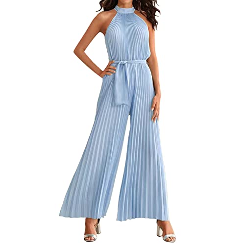 Jumpsuit Damen Elegant Overall Hosenanzug Playsuit,Jumpsuit Elegant Sommer,Jumpsuit Schwarz Spitze,Schicker Overall,Overall Mit Spitze,Overall Mit Weitem Bein,Jeans Overall Ärmelloser von Generic