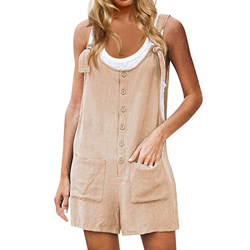 Jumpsuits Für Damen Sommer Romper Damen Kurz Romper Damen Kurz Romper Damen Sommer Romper Damen Sommer Romper Damen Sommer Romper Damen Kurz Sommer Jumpsuit Damen Damen Jumpsuit Kurz Romper Beige 3XL von Generic