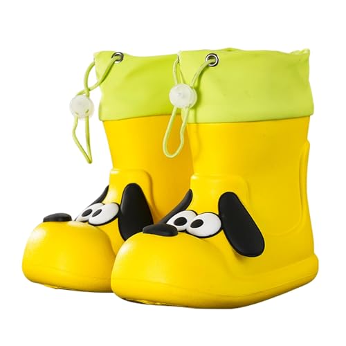 Junge Gummistiefel Mädchen Wasserschuhe Regenzeit Baby Regenschuhe Leichte Cartoon Verstellbare Kordelzug Bequem Boots Regenstiefel Wasserdicht Anti-Rutsch Slip Stiefel von Generic