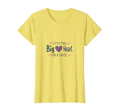 Jungen Brustkrebs-Bewusstsein Little Man Big Heart Cause T-Shirt, Damen, Gelb, XS Jungen Brustkrebs-Bewusstsein Little Man Big Heart Cause T-Shirt, Damen, Gelb, XS von Generic