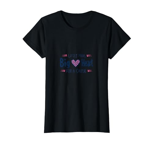 Jungen Brustkrebs-Bewusstsein Little Man Big Heart Cause T-Shirt, Damen, Schwarz, XS Jungen Brustkrebs-Bewusstsein Little Man Big Heart Cause T-Shirt, Damen, Schwarz, XS von Generic
