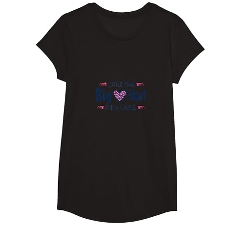 Jungen Brustkrebs-Bewusstsein Little Man Big Heart Cause T-Shirt, Girls, Schwarz, XS Jungen Brustkrebs-Bewusstsein Little Man Big Heart Cause T-Shirt, Girls, Schwarz, XS von Generic