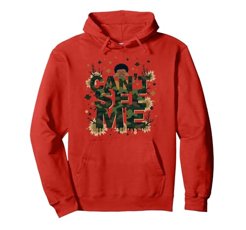 Jungen Camo Cant See Me Playful Hide and Seek Adventure Pullover Hoodie, Unisex für Erwachsene, Rot, XXL von Generic