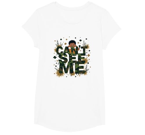 Jungen Camo Cant See Me Playful Hide and Seek Adventure T-Shirt, Girls, Weiß, XS Jungen Camo Cant See Me Playful Hide and Seek Adventure T-Shirt, Girls, Weiß, XS von Generic
