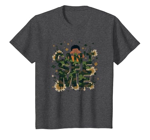 Jungen Camo Cant See Me Playful Hide and Seek Adventure T-Shirt, Kinder, Anthrazit Meliert, 140 von Generic