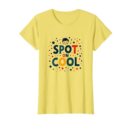Jungen Dot Day Celebration Joyful Youth Jumping T-Shirt, Damen, Gelb, XS von Generic