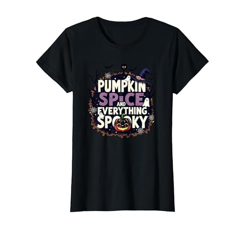 Jungen Halloween Kürbis Gewürz und Alles Gruselige T-Shirt, Damen, Schwarz, XS Jungen Halloween Kürbis Gewürz und Alles Gruselige T-Shirt, Damen, Schwarz, XS von Generic