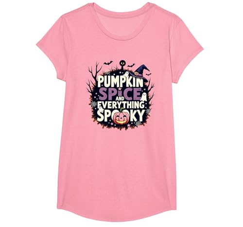 Jungen Halloween Kürbis Gewürz und Alles Gruselige T-Shirt, Girls, Rosa, XS Jungen Halloween Kürbis Gewürz und Alles Gruselige T-Shirt, Girls, Rosa, XS von Generic