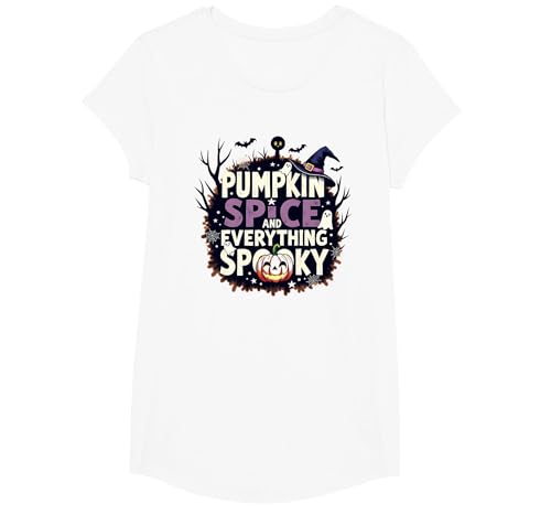 Jungen Halloween Kürbis Gewürz und Alles Gruselige T-Shirt, Girls, Weiß, XS Jungen Halloween Kürbis Gewürz und Alles Gruselige T-Shirt, Girls, Weiß, XS von Generic
