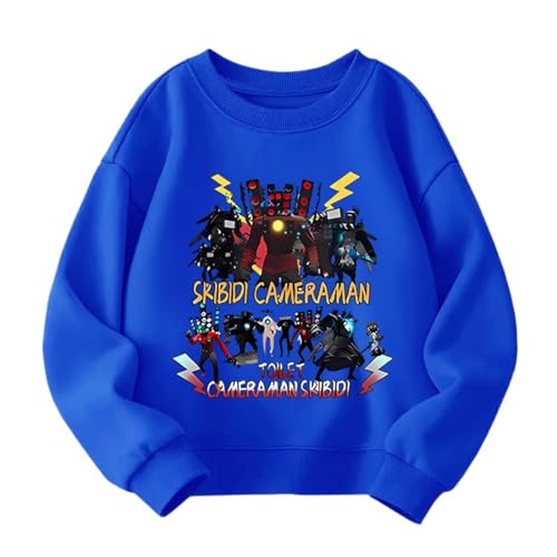 Jungen Herbst Sweatshirt, Skibidi Toilette Kameramann Bedrucktes Sweatshirt für 5-14 Jahre,Blau,150cm Jungen Herbst Sweatshirt, Skibidi Toilette Kameramann Bedrucktes Sweatshirt für 5-14 Jahre,Blau,150cm von Generic