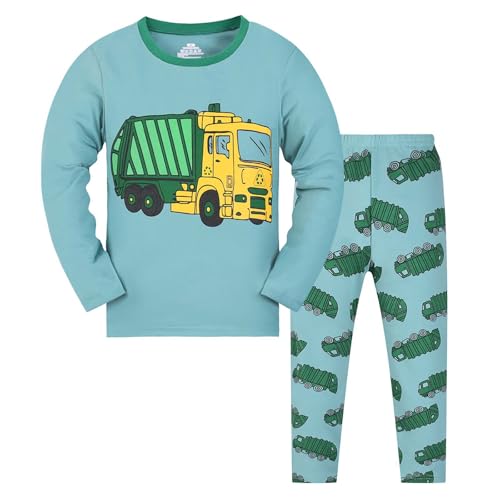 Jungen Schlafanzug Langarm Kinder Nachtwäsche Baumwolle Winter Pyjama Set Dinosaurier Zweiteiliger Schlafanzüge Weihnachten Pyjama Set Größe 2-10 Jahre von Generic