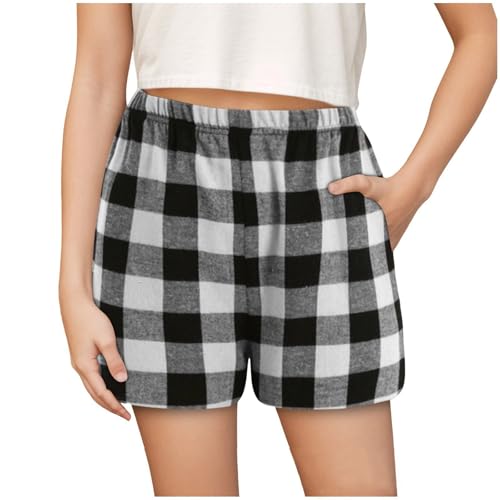 Jungen Schlafanzughose Lang Elastische Taille Pyjamahose Kinder Kariert Freizeithose mit 2 Taschen Schlafanzüghosen Hose in Bonbonfarben (Grey, 12-13 Years) von Generic