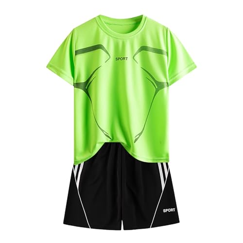 Jungen Sportbekleidung Set - Sommer Kinderkleidung mit Atmungsaktivem T-Shirt & Shorts für Jungen 3-14 Jahre von Generic