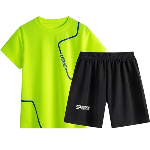 Jungen Sportbekleidung Set - Sommer Kinderkleidung mit Atmungsaktivem T-Shirt & Shorts für Jungen 3-14 Jahre von Generic
