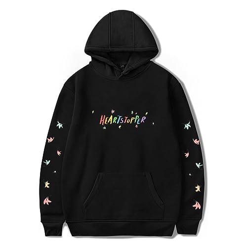 Jungen und Mädchen Herzstopfen Mode Kapuzenpullover Unisex Pullover mit Kapuze Top 2023 TV-Serie Alltag Hip-Hop-Pullover Frühling Herbst Kleidung, schwarzes, XXS von Generic