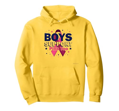 Jungen unterstützen Pink Too Breast Cancer Awareness Allies Pullover Hoodie, Unisex für Erwachsene, Gelb, S Jungen unterstützen Pink Too Breast Cancer Awareness Allies Pullover Hoodie, Unisex für Erwachsene, Gelb, S von Generic