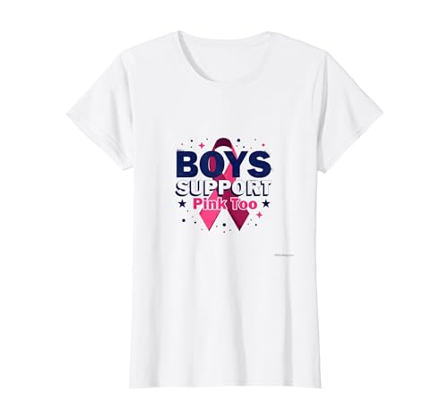 Jungen unterstützen Pink Too Breast Cancer Awareness Allies T-Shirt, Damen, Weiß, XS Jungen unterstützen Pink Too Breast Cancer Awareness Allies T-Shirt, Damen, Weiß, XS von Generic