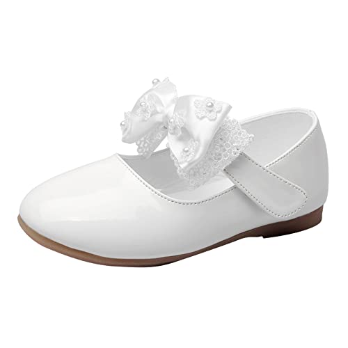 Jungs Schuhe 23 Schuhe Baby Knoten Baby Flache Mädchen Prinzessin Kinder Kleinkind weiche Baby Schuhe Sportschuhe Herren (Z2-White, 25 Toddler) von Generic