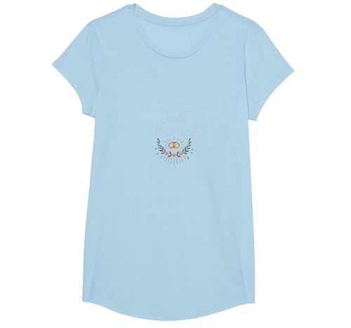 Just Married Hochzeitsringe mit Blumenmotiv T-Shirt, Girls, Himmelblau, XS von Generic