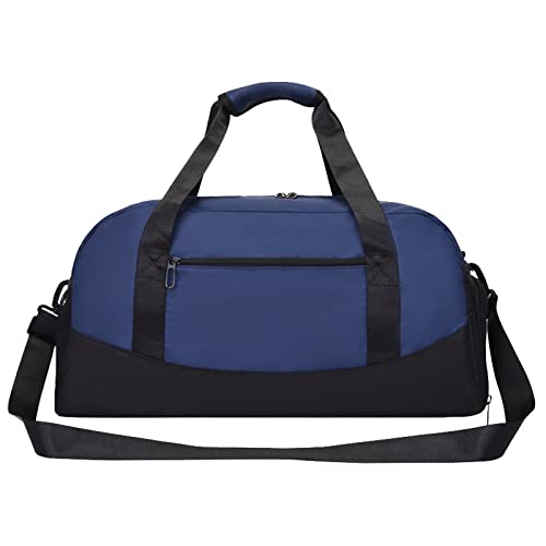 Jutebeutel Turnbeutel 20" Seesack Sport Reise Fitnessstudio Gepäcktasche Hauptfach mit Reißverschluss Vordertasche mit Reißverschluss Oben Zwei seitliche Griffe und Abnehmbarer Große (Blue, One Size) von Generic