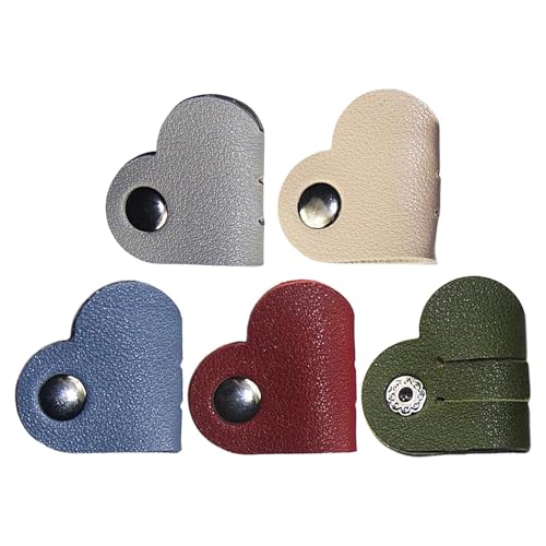 Kabelhalter in Herzform – Kabel-Organizer in Herzform | Tragbarer USB-Kabelhalter aus PU-Leder | Kabelmanagement für Kabelmanagement | Kopfhörerhalter Kabelaufwicklung von Generic