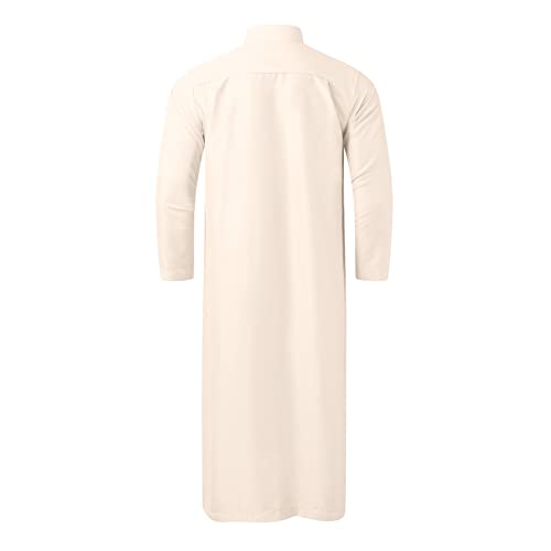 Kaftan Herren Thobe Langarm Roben mit Stehkragen Muslimisches Kleid Kaftan Gewand Arabisch Gebet Eid Kleidung von Generic