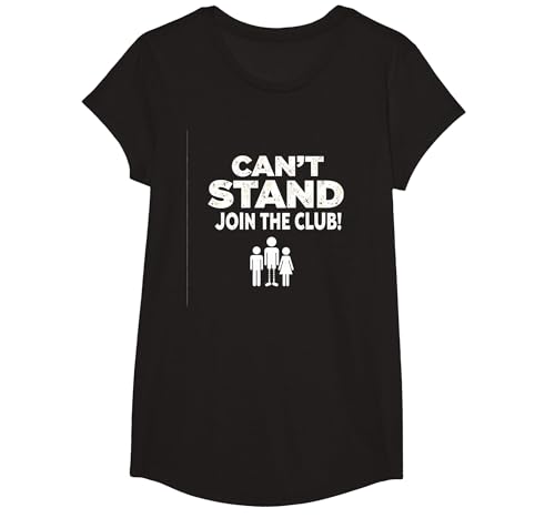 Kann Nicht Stehen dem Club beitreten! Ampudesign Humor T-Shirt, Girls, Schwarz, XS von Generic