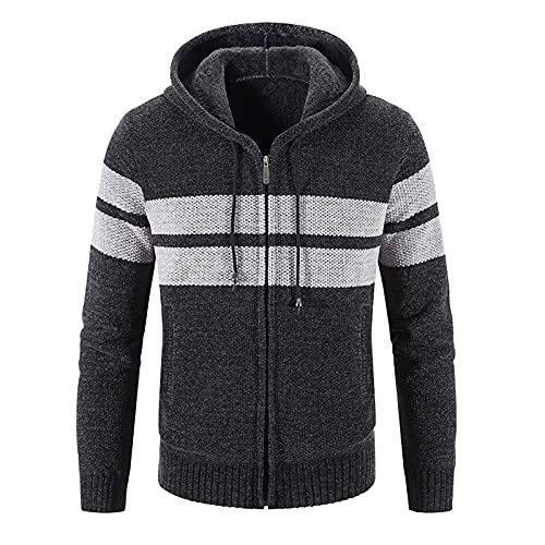 Kapuze Wintermantel Herren gefüttert mit Stehkragen Steppjacke Winddicht Winterjacke Business Überzieher Schlank Freizeitjacke Wanderjacke Softshelljacke Kapuzenjacke outdoorjacke Übergangsjacke von Generic