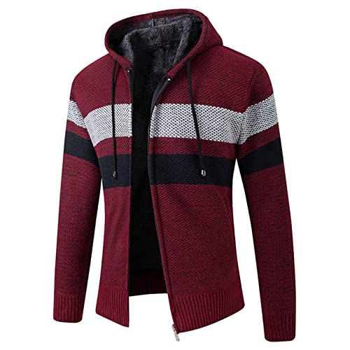 Kapuze Wintermantel Herren gefüttert mit Stehkragen Steppjacke Winddicht Winterjacke Business Überzieher Schlank Freizeitjacke Wanderjacke Softshelljacke Kapuzenjacke outdoorjacke Übergangsjacke von Generic