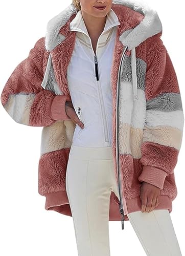 Kapuzenjacke damen Mantel Plüschjacke Warme Reißverschluss mit Kapuze Verdicken Wintermantel Outwear Mode Elegant Kapuzenpullover Oberbekleidung Hoodie Sweatshirtjacke Cardigan Outwear ﻿ von Generic