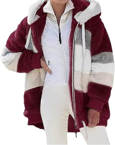 Kapuzenjacke damen Mantel Plüschjacke Warme Reißverschluss mit Kapuze Verdicken Wintermantel Outwear Mode Elegant Kapuzenpullover Oberbekleidung Hoodie Sweatshirtjacke Cardigan Outwear ﻿ von Generic