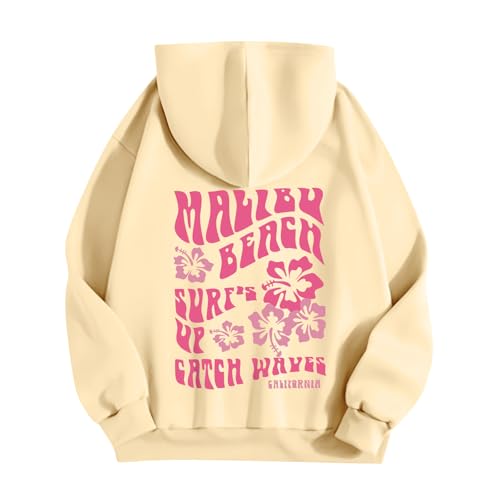 Kapuzenpullover Damen Textdruck Basic Hoodie Pullover Langarm Herbst Winter Sweatshirt Oberteil Pulli mit Kängurutasche,Gelb,3XL Kapuzenpullover Damen Textdruck Basic Hoodie Pullover Langarm Herbst Winter Sweatshirt Oberteil Pulli mit Kängurutasche,Gelb,3XL von Generic