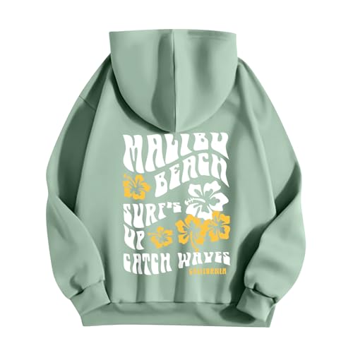 Kapuzenpullover Damen Textdruck Basic Hoodie Pullover Langarm Herbst Winter Sweatshirt Oberteil Pulli mit Kängurutasche,Grün,S Kapuzenpullover Damen Textdruck Basic Hoodie Pullover Langarm Herbst Winter Sweatshirt Oberteil Pulli mit Kängurutasche,Grün,S von Generic