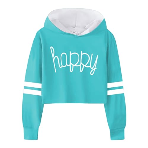 Kapuzenpullover Für Mädchen Pullover Sweatshirt mit Kapuzen Mode Buchstaben Drucke Langarm Kapuzenpulli Sweatshirt Kinder Mädchen Pulli Hoodie Oberteile Langarmshirt 3-12 (Z2-Sky Blue, 10-12 Years) von Generic