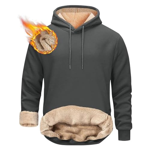 Kapuzenpullover Herren, Warm Fleecepullover Männer Winter Sweatshirt Mit Kapuze, Sherpa-Futter Gefütterte Hoodies von Generic