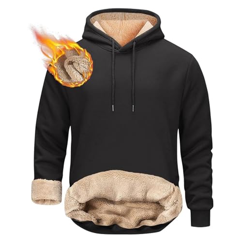 Kapuzenpullover Herren, Warm Fleecepullover Männer Winter Sweateshirt Herren mit Kapuze Kapuzenpulli Herren Hoodie mit Sherpa-Futter Gefütterte Hoodies von Generic