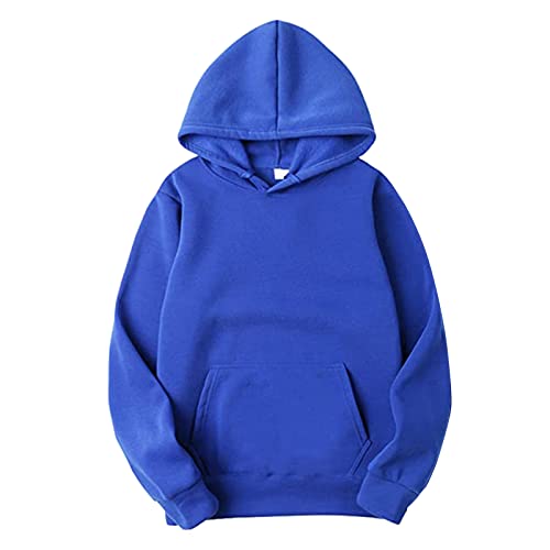 Kapuzenpullover Herren Damen Reißverschluss Dünn Oversize Lässiges Outwear Hoodie Herren Schwarz Lila Langarm Casual Mode Hoody Sweatshirt Jacke Herren Ohne Kapuze (Blau, XXXL) von Generic