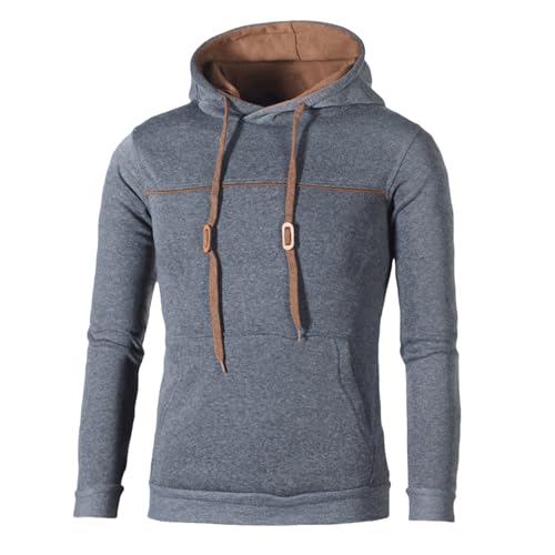 Kapuzenpullover Herren Einfarbig Hoodie Warm Pullover Business Sweatshirt Langarm Hoody Sport Herrenpullover Frühling Langarmshirt Baumwolle Kleidung Deals Dunkelgrau 3XL von Generic
