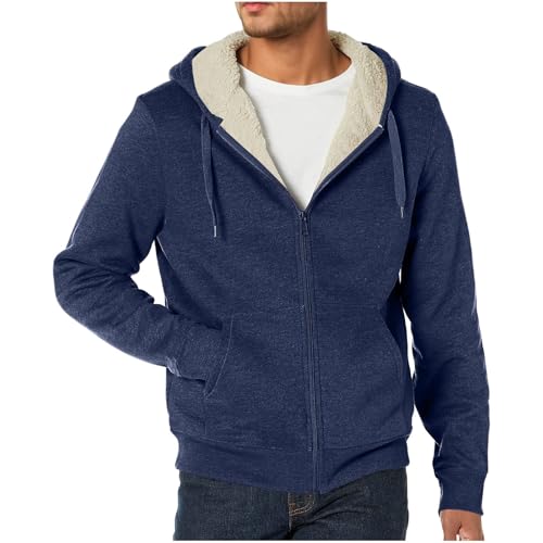 Kapuzenpullover Herren Pullover Sweatjacke Herren mit Kapuze Winter Zip Hoodie Gefüttert Freizeit Kapuzenpullover mit Reißverschluss Baumwolle Fleecejacke Warm Zipper Hoody Männer von Generic