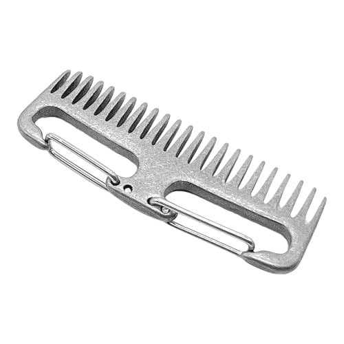Karabiner Kamm, Outdoor Schlüsselring Kamm, Outdoor Schlüssel Carabinehake Titan Haarkamm | Schlüsselring aus Titanlegierung in von Generic