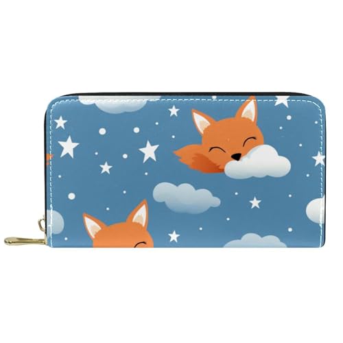 Kartenetui Fuchs Tier Mit Wolken Tragbare Brieftasche Kreative Verschluss Geldbörsen Retro Geldbeute Für Frauen, Mädchen, Mutter von Generic