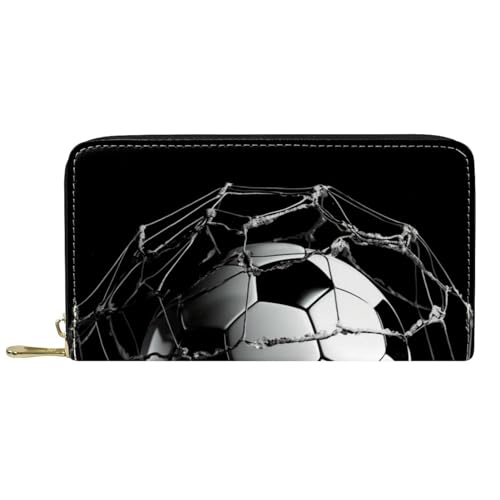 Kartenetui Fußball Und Netz Leder Geldbörse Tragbare Handtaschen Retro Tragbare Brieftasche Für Freundin, Frauen, Mädchen von Generic