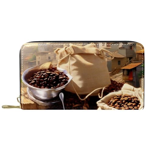 Kartenetui Genießen Sie Die Kaffeezeit Handtaschen Printmotiv Leder Geldbörse Niedliche Kleine Münzbörse Für Kinder, Mädchen, Mutter von Generic