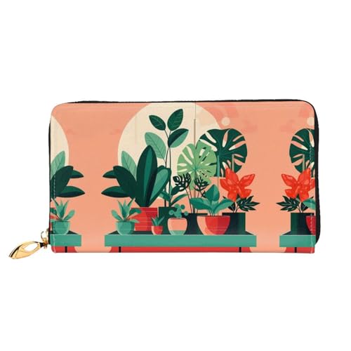 Kartenetui Grüne Zimmerpflanzen Im Topf Geldtasche Vintage Design Brieftasche Nette Wallet Für Kinder, Lehrer, Mutter von Generic